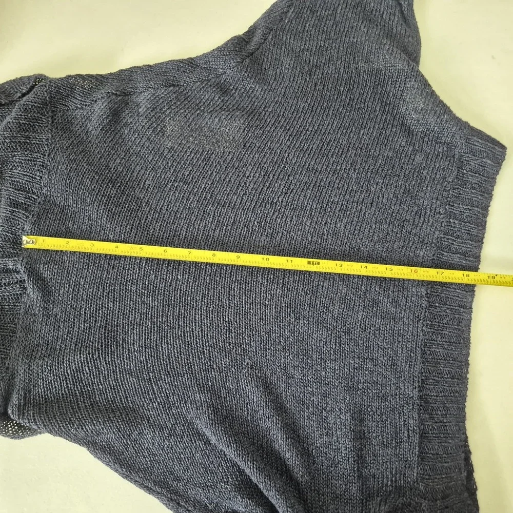 BCBGMAXAZRIA Sweater Womens S Blue‎ Frida Linen Viscose Cowl Neck Knit Pullover